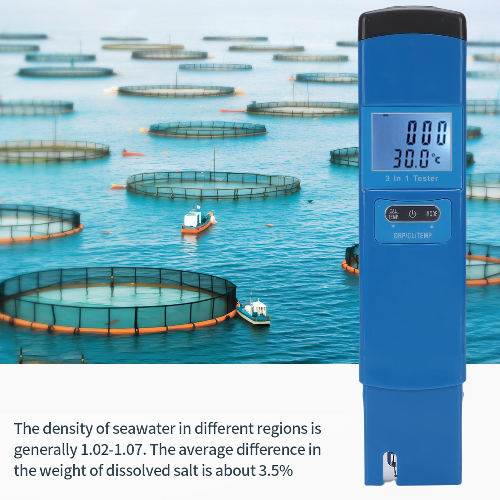 Kit di misurazione digitale di ORP, cloro e temperatura, misuratore wireless della qualità dell’acqua della piscina con display retroilluminato, tester 3 in 1 di ORP, cloro e