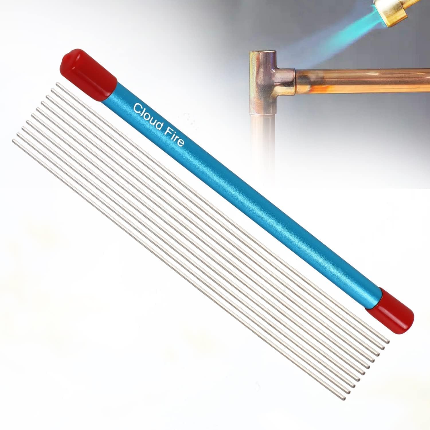 Photo 1 of 10 Sticks Cloud Fire Brazing Rods ?Silver Solder 15% ?9.84" x0.08"Silver Brazing rods for Brass welding Aluminum Tube Packaging Ag 15% ? 1/12"