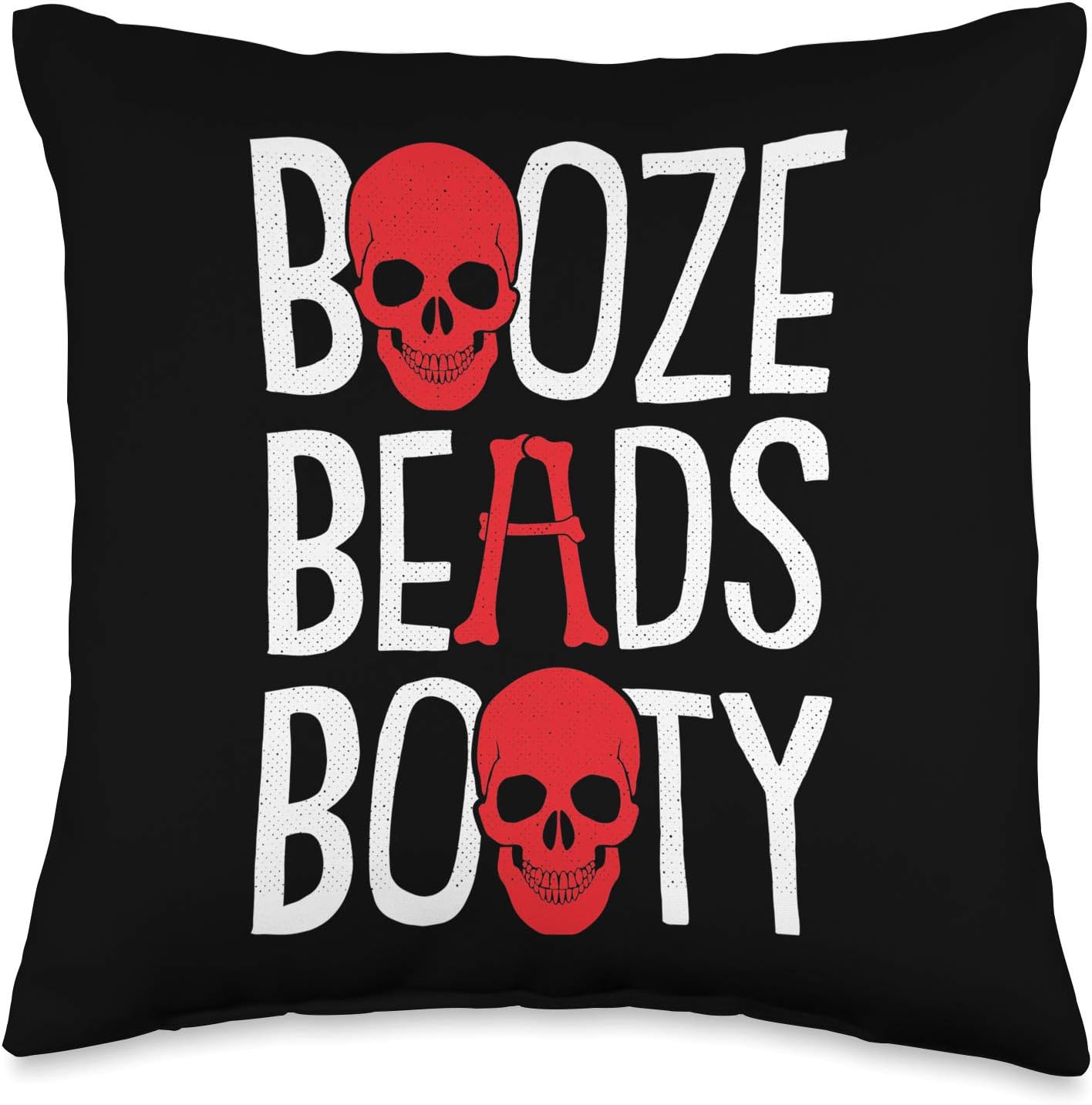 Booze Beads Booty Gasparilla Pirate Festival JollyRoger Gift Throw Pillow