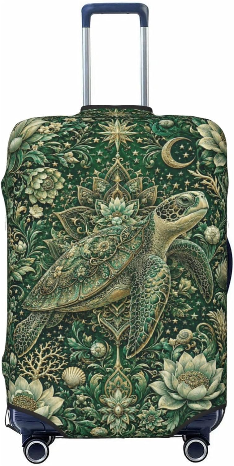 Luggage Cover Protector, Stretch Suitcase Cover Green Ocean Turtle