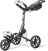 Bag Boy SlimFold 3-Wheel Golf Trolley – Ultra-Compact Lightweight Push Cart – Fast Simple Folding Golf Pull Trolley with Storage, Scorecard & Drink Holder