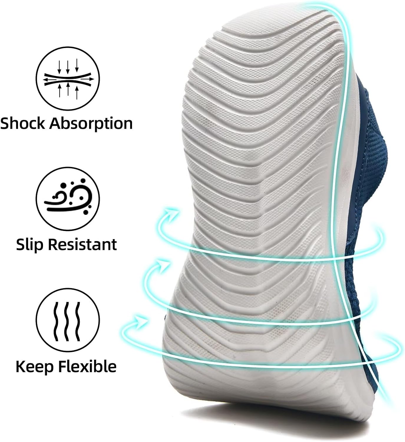 TIOSEBON Women's Walking Tennis Shoes Knit Slip on Mesh Comfortable Sneaker