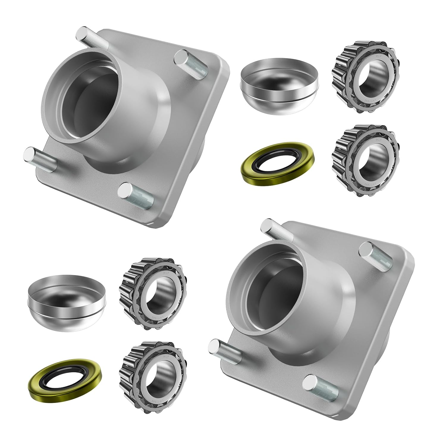 Golf Cart Front Wheel Hub Kit and Bearings Seals, Front Hub Assembly for 1981-2003 Club Car DS Gas & Electric Golf Cart, OEM#1011892 (2 PCS)