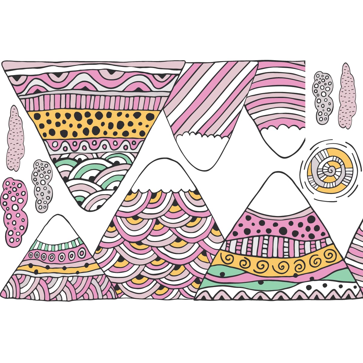 Children's Wall Stickers - Nursery Decoration - Giant Children's Wall Sticker Scandinavian Mountains AMIKA - 40 x 60 cm - Image 2