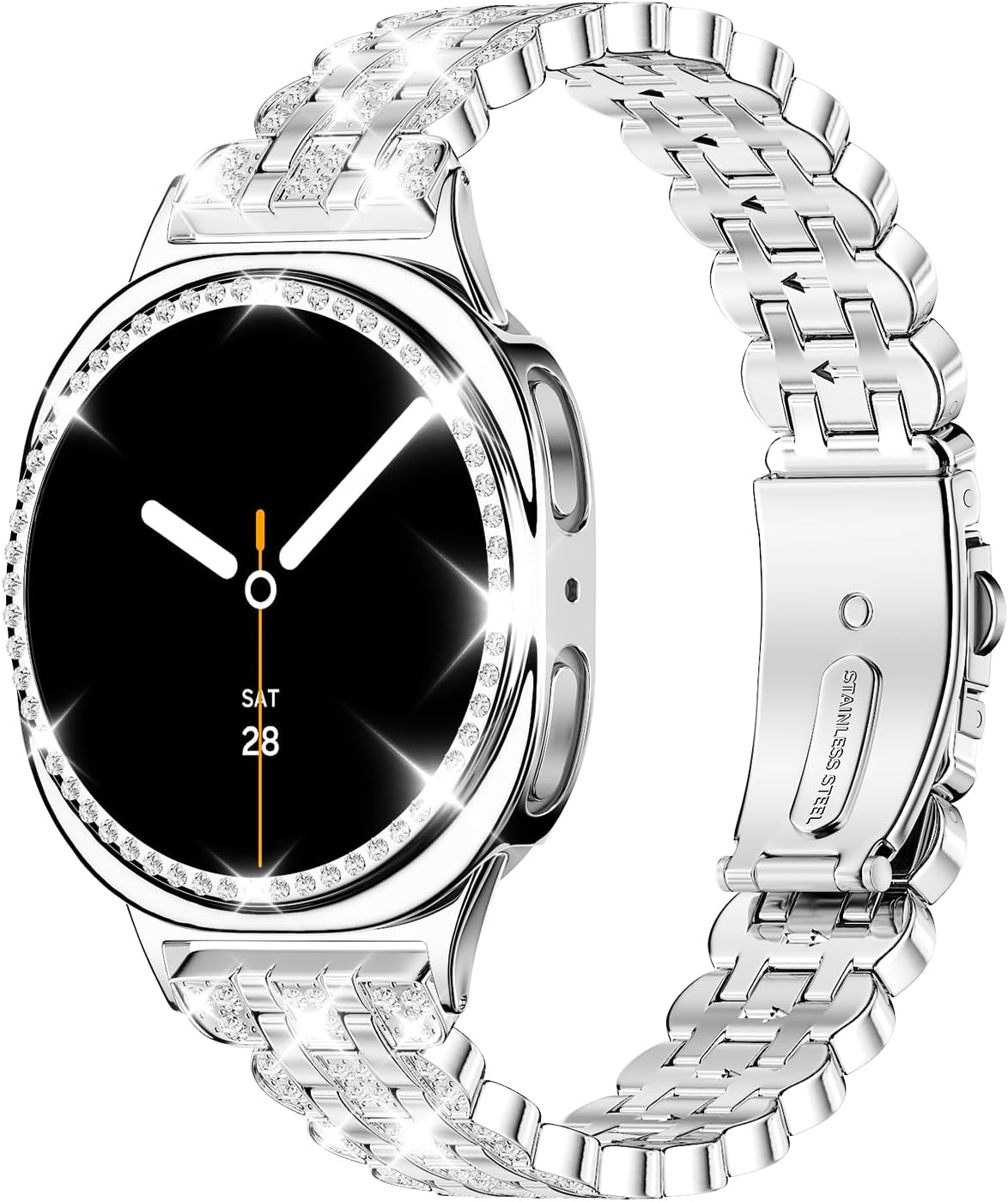 Bling Band+ Case Compatible with Galaxy Watch 8 40mm/44mm, Women Replacement Dressy Strap& Cover for Samsung Galaxy Watch8