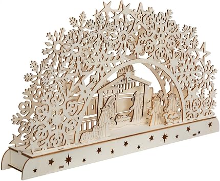 Hobby Lobby Wood Nativity Scene Plywood Arch Decoration, 8.5" H x 14.75" W