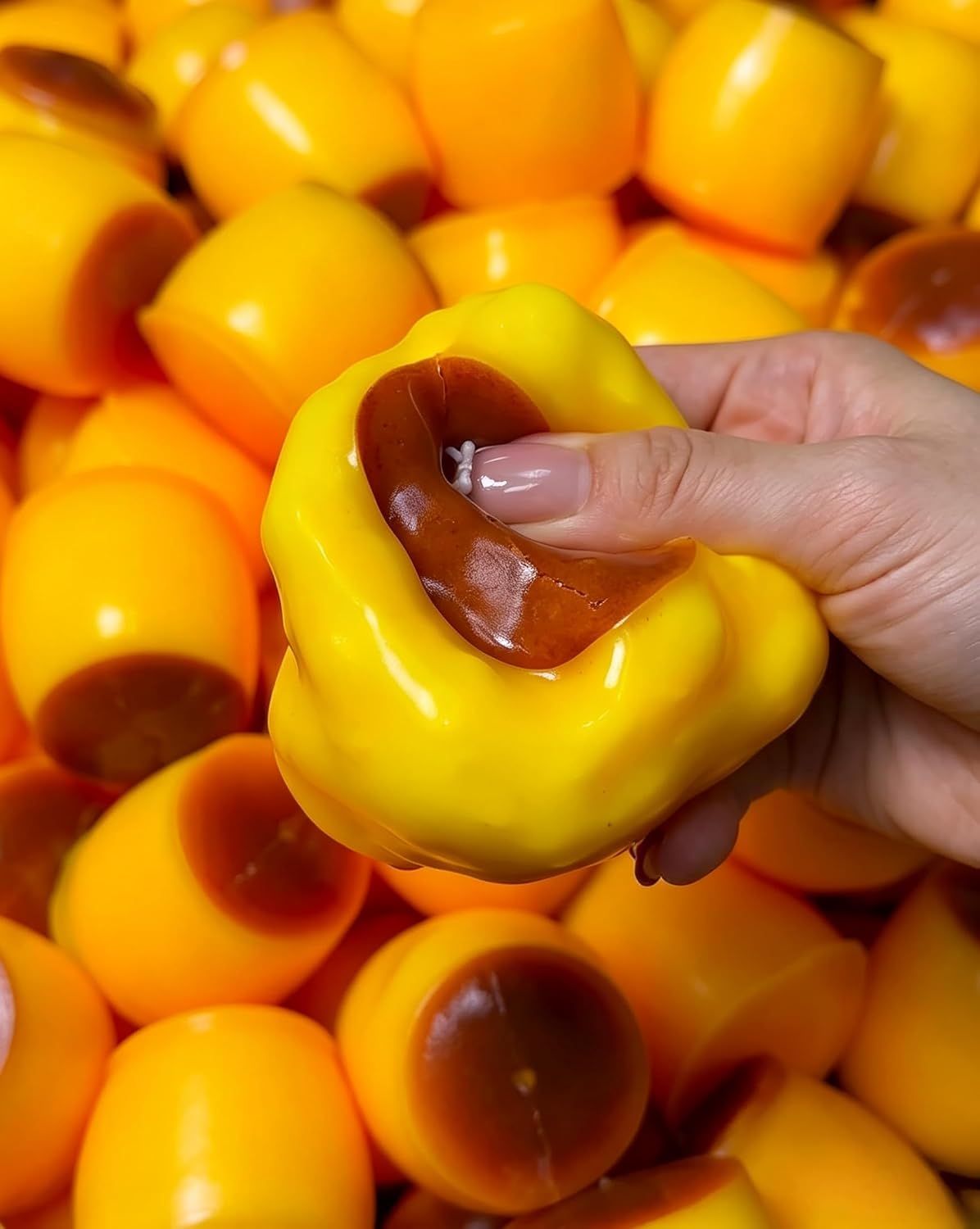 Caramel Pudding Squishy Stress Ball Crunchy Bead Filled Non Rebound Silicone ASMR Anxiety Relief Relax Accessory Realistic Dessert Decor Party Favors for All Ages