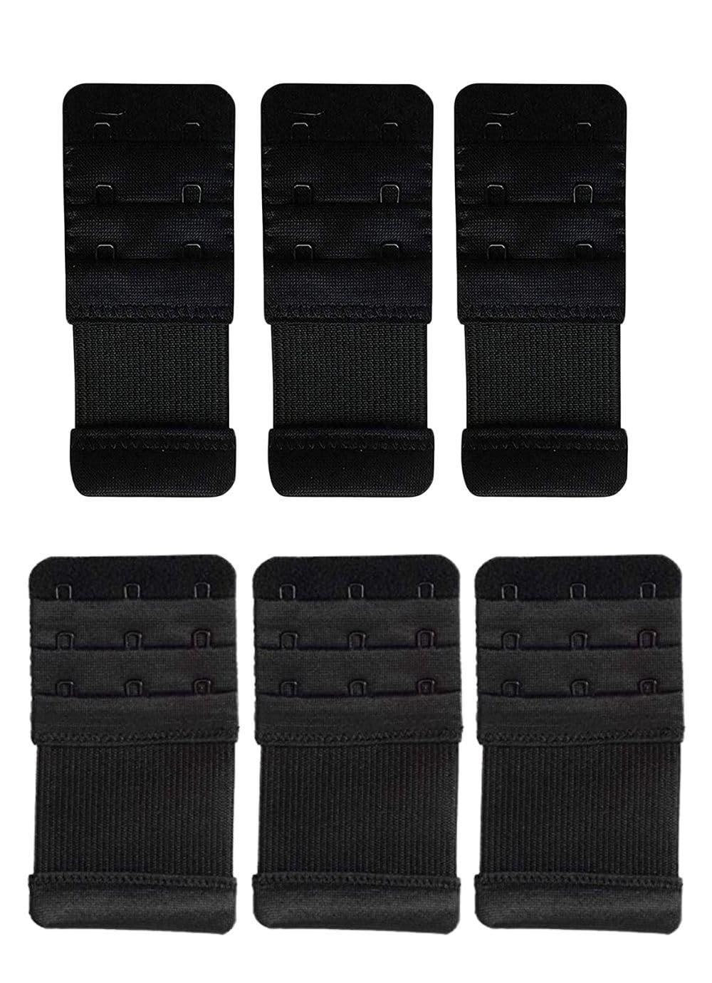 Black Bra Extender with Attached Elastic (Pack of 6)-image-42