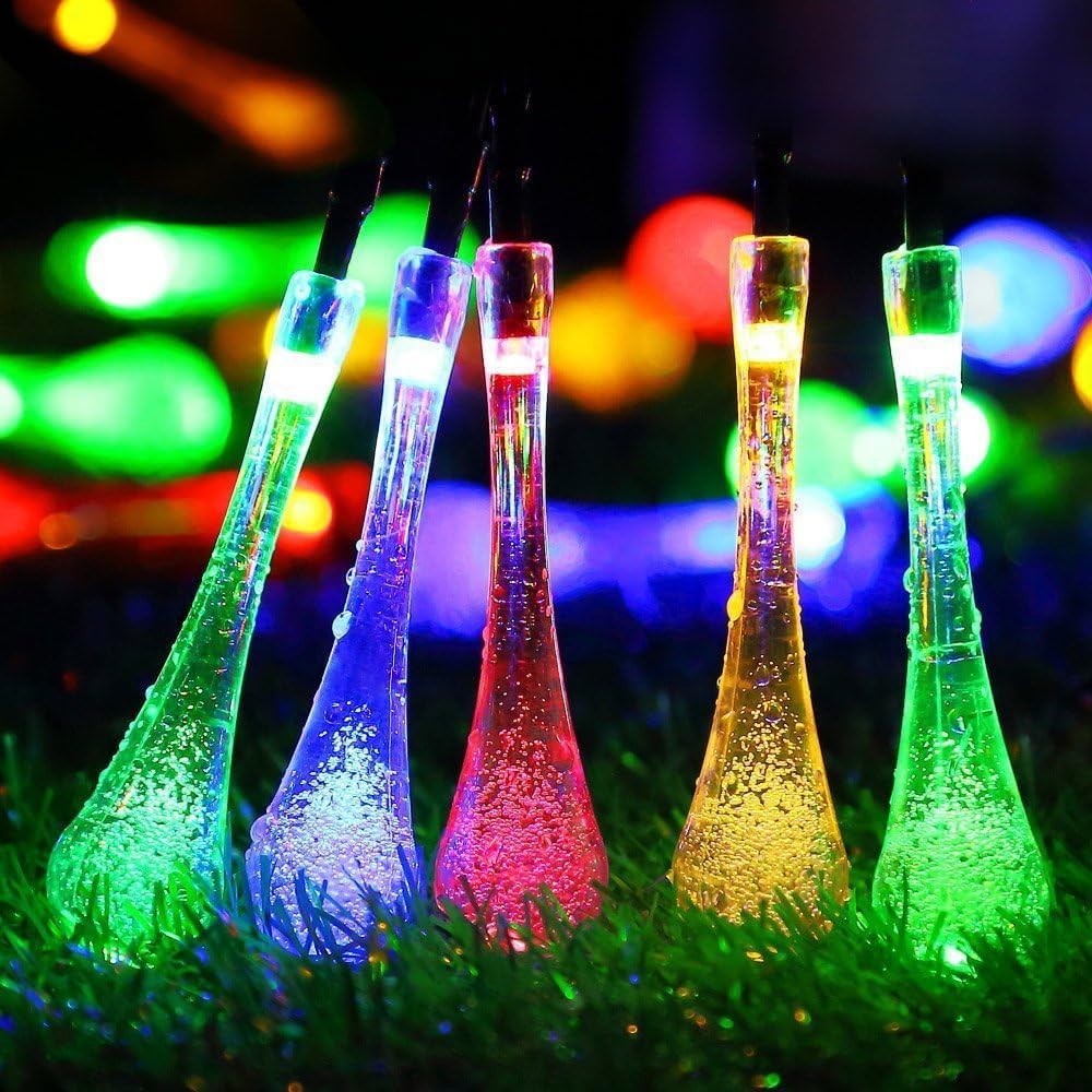 XERGY Solar String Lights - 30 LED Water Drop Fairy Lights -3