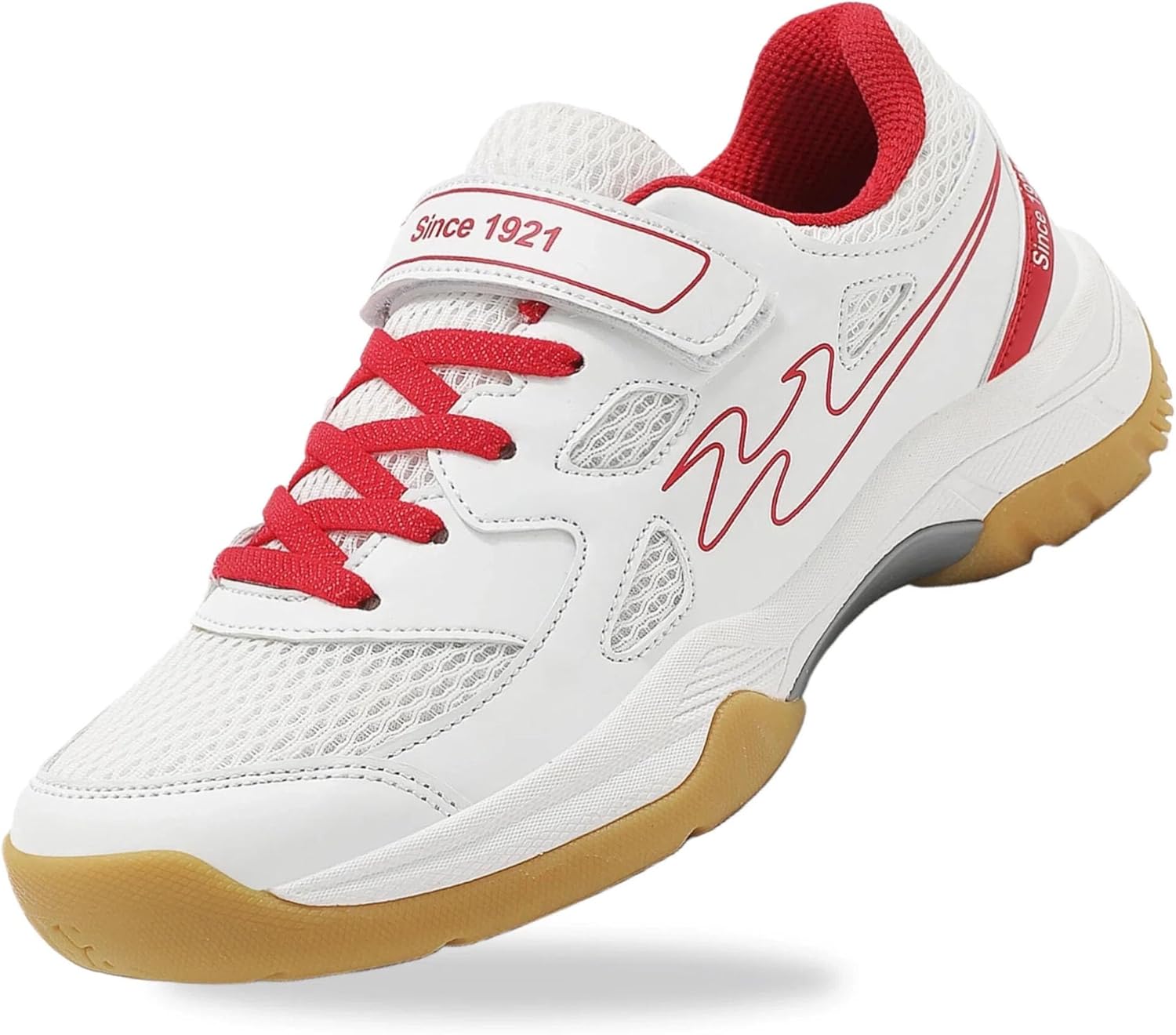 Kids Volleyball Tennis Pickleball Badminton Shoes, Boys Girls Indoor Court Tennis Shoes, Hook & Loop Strap Athletic Sneakers for Little Kid/Big Kid