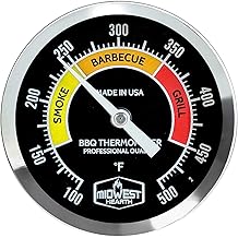 5" Smoker Thermometer (Black Dial)