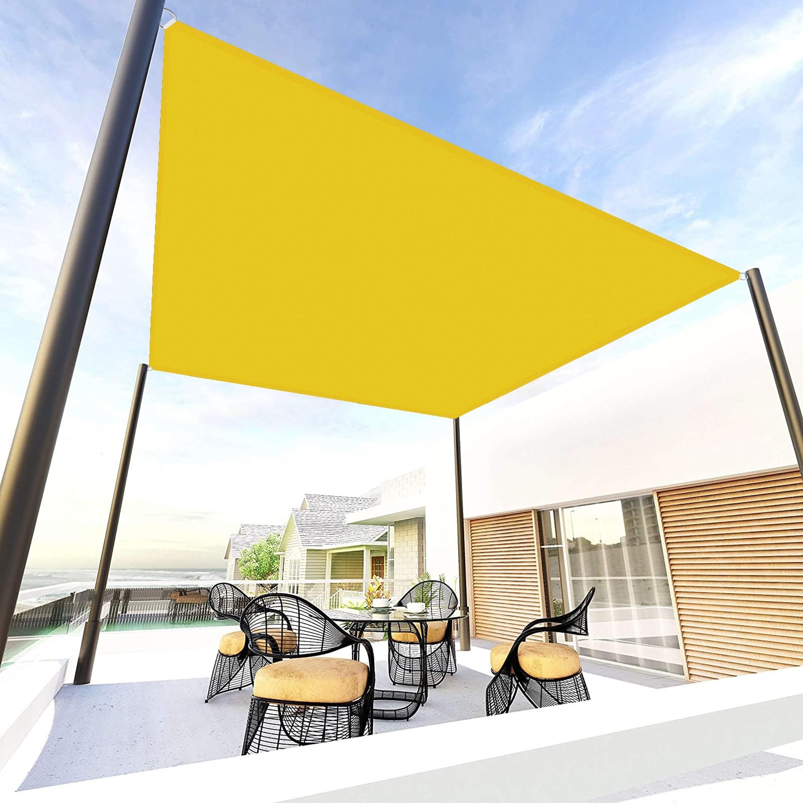 Voile D'ombrage Rectangulaire 3x4m - Polyéthylène Haute Densité - Pour Terrasse, Jardin, Patio