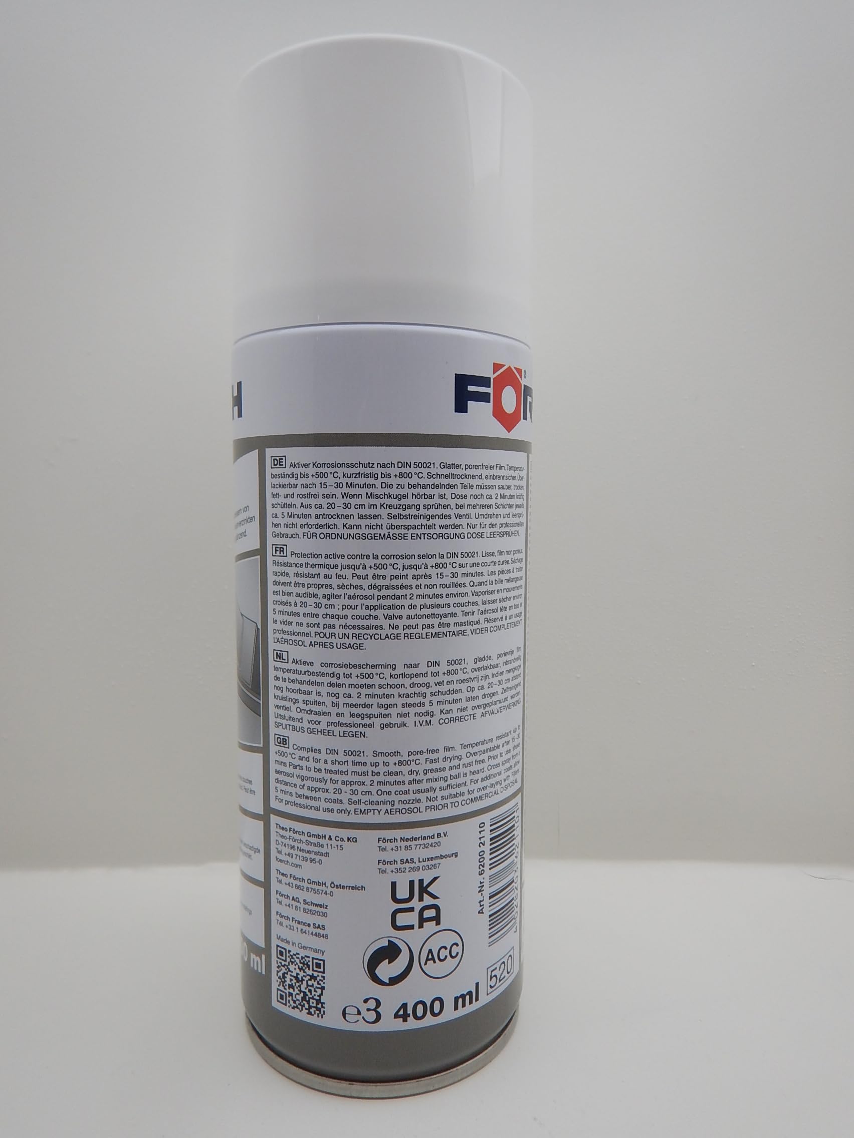 Förch 6x ALU ZINK ZINKSPRAY L242 ROST KORROSIONSSCHUTZ PUNKTSCHWEIßFÄHIG 400ML