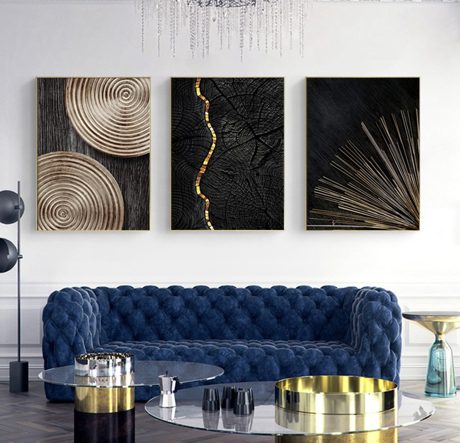 PYNVDD Poster su tela, arte moderna e minimalista astratta, set di poster bohémien, decorazione da parete geometrica, senza cornice (immagine 5,60 x 90 cm*3)…