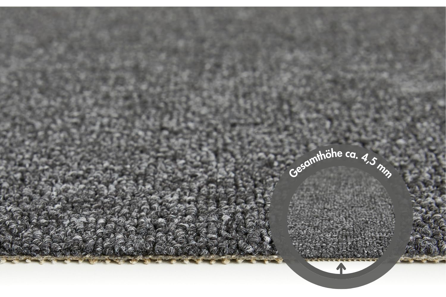 Misento Alfombra Henry Auslegware por metros, suelo para uso privado, color antracita, 400 x 400 cm