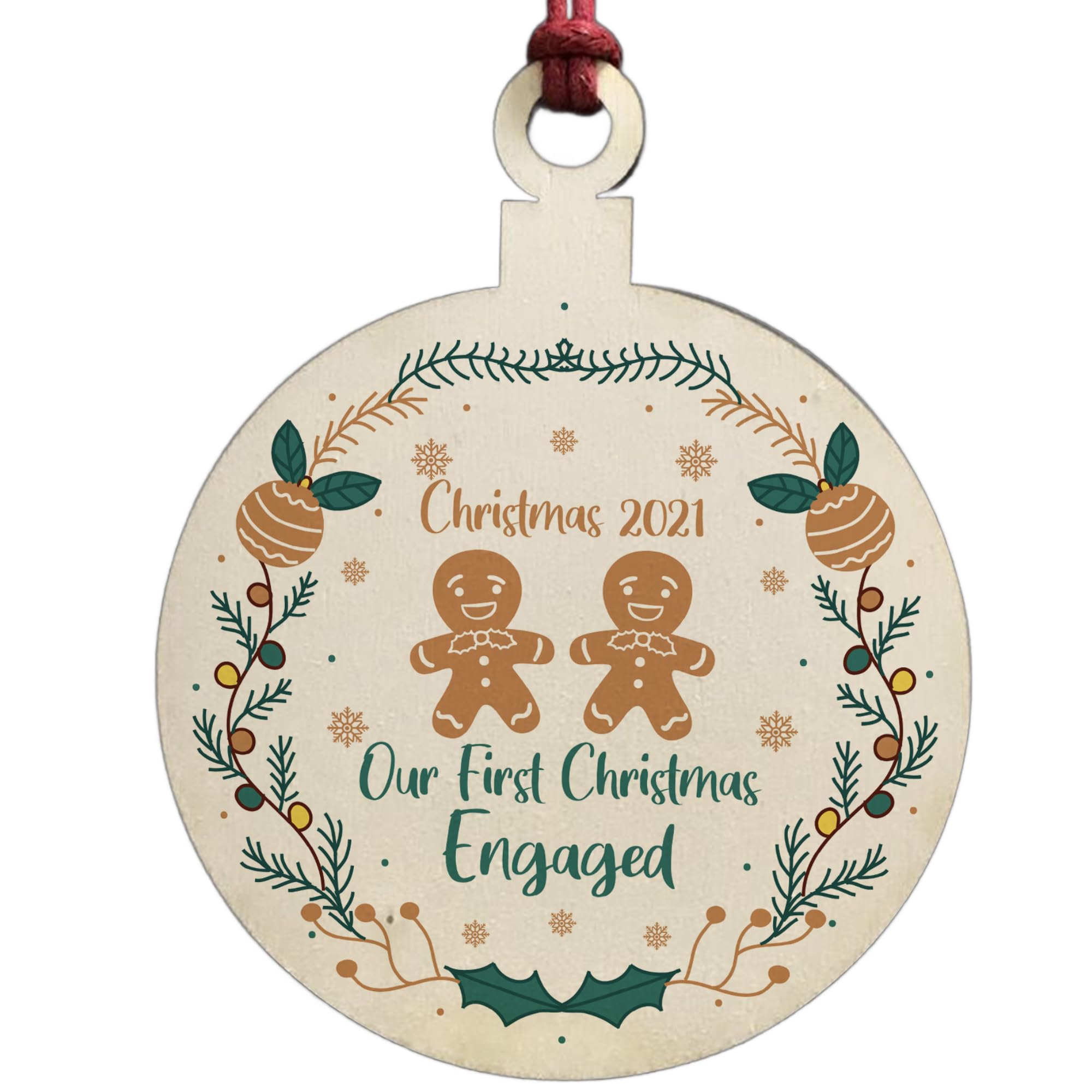 First Christmas Engaged Personalised Decoration Gingerbread Couple Gift Keepsake