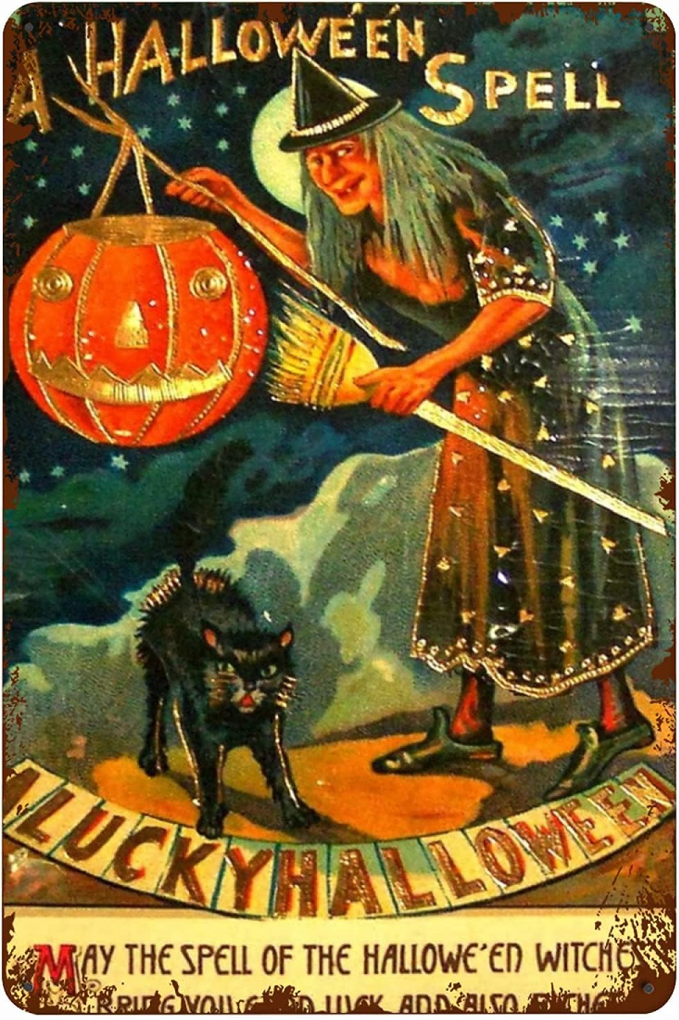 kexle Vintage Halloween Tin Signs Wall Decor Funny Decoration for Home Kitchen Bar Room Garage Vintage Retro Metal Signs 12