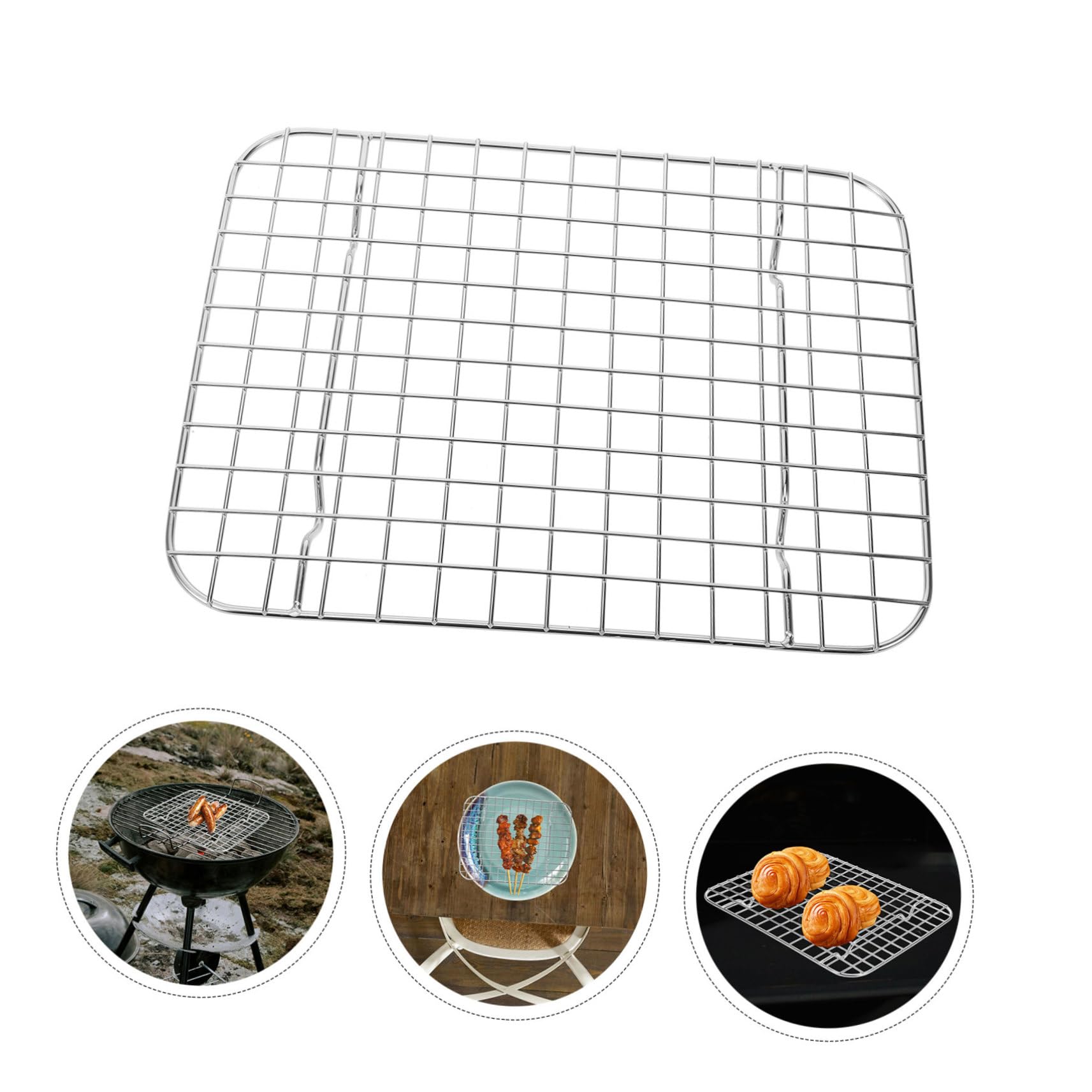 Rejilla para Hornear de Acero Inoxidable, Rejilla de Enfriamiento para Galletas y Pan, Estructura Gruesa para Hornos y Barbacoas