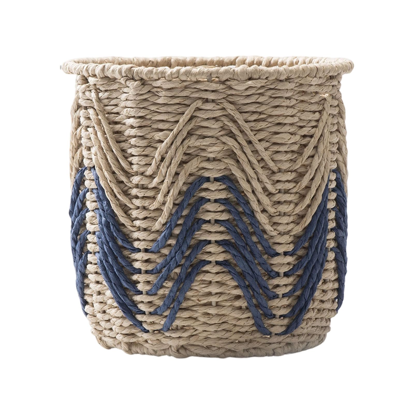 PQSIBBG Handwoven Storage Basket Iron Reinforced Designs Multipurpose Decorative Container for Household Items Nordics Handwoven Storage Basket