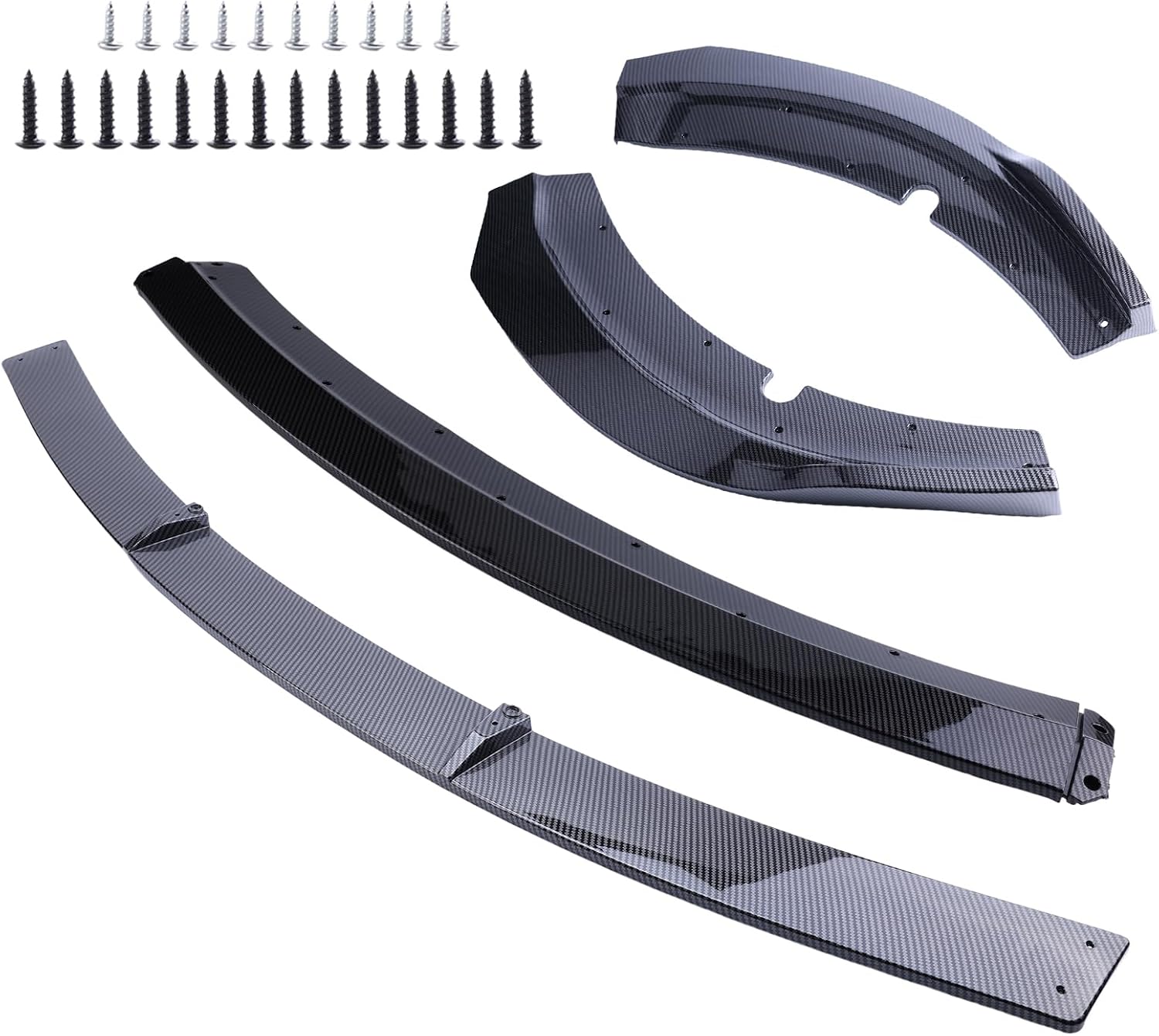 Front Bumper Lip Splitter Spoiler Body Kit Carbon Fiber Style, Compatible with Dodge Charger 2015 2016 2017 2018 2019 2020 2021 2022 2023, Front Bumper Lip Splitter Trim Protection