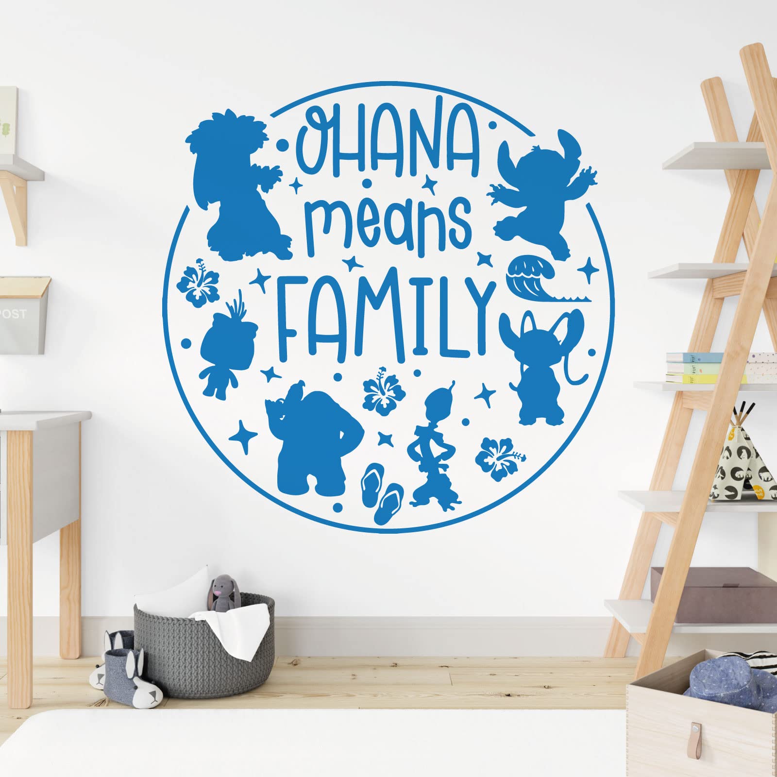 Ohana Means Family - Lilo and Stitch - Children Decal Wall Sticker [Large] [Ocean]