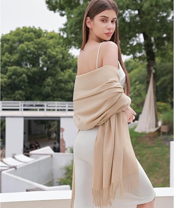 RIIQIICHY Pashmina Shawl Wrap for Women Wedding Ladies Winter Scarf