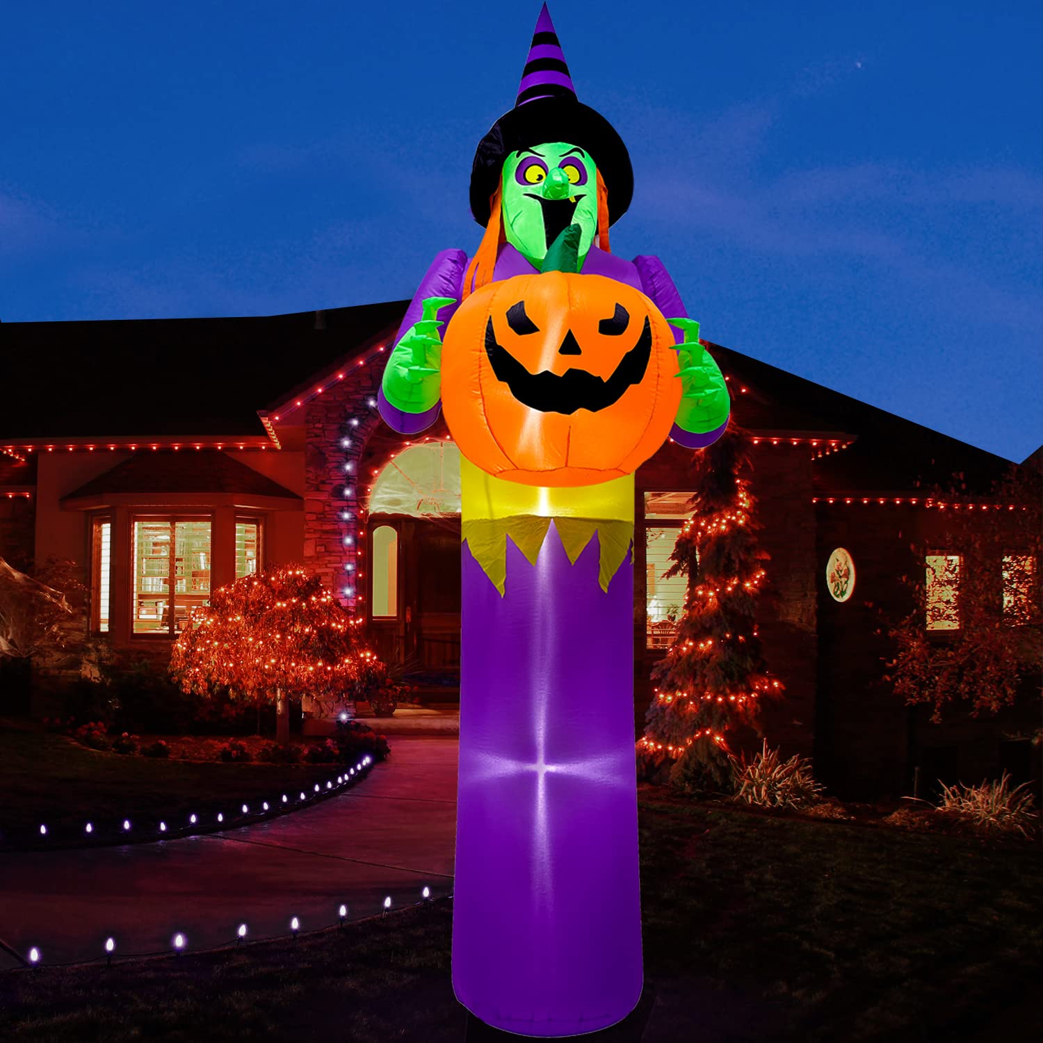 Chaudron Gonflable Halloween 1.8m Avec 3 Sorcières - Décoration De Jardin Avec LED Intégrées - Pour Extérieur Ou Intérieur, Certification UL - 4