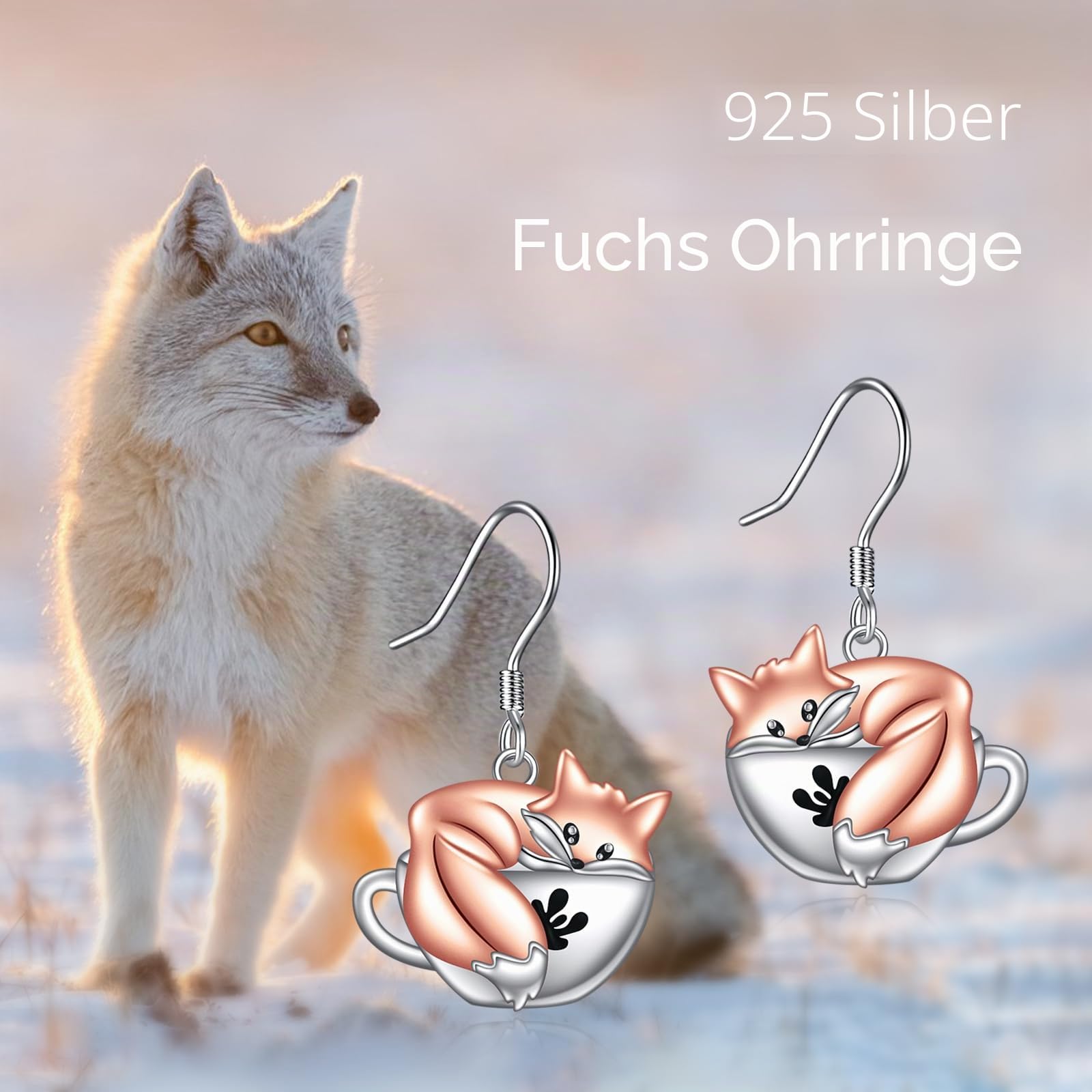 Tier Ohrringe Damen Mädchen Kinder 925 Sterling Silber Panda/Faultier/Koala/Fledermaus/Kürbis/Schwarze Katze/Hund Tassen Hängend Ohrhänger Niedlich Tier Ohrringe Schmuck Geschenk