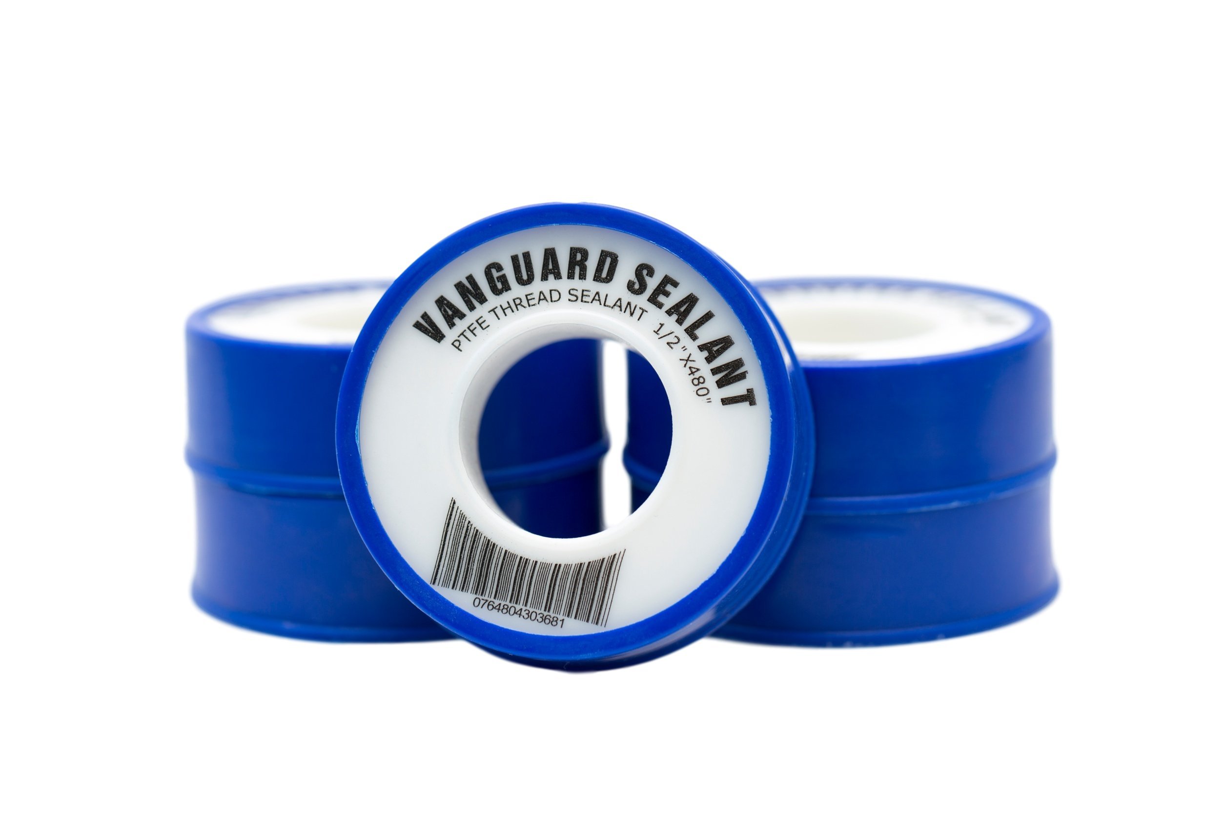 PTFE Plumbers Water Sealant Thread Tape 460" Length 1/2" Width White 5 Pack by Vanguard Sealants Perfect for Shower Heads and Pipe Threads