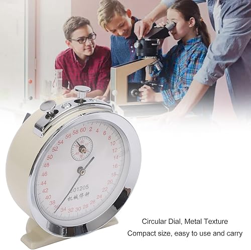 Miniatura 2 de Cronómetro mecánico esfera redonda, valor de escala 0.2s 60 segundos de metal plástico diseño compacto deportes contador temporizador para