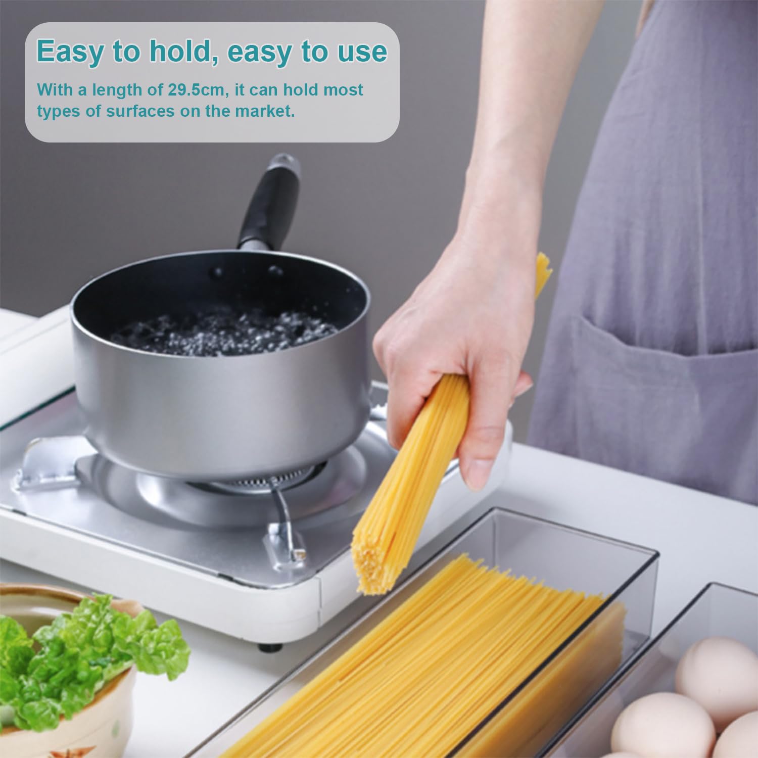 2 Contenitori per Cucina, Contenitori per Alimenti Impilabili Organizzatore con Coperchio Ermetico Contenitori Trasparenti per Dispensa e Cucina (1100 ml)