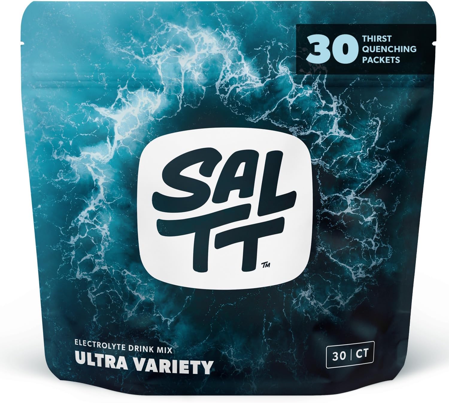 SALTT Electrolytes Powder Packets, Ultra Variety Pack (30 Packets) - Magnesium, Potassium, Sodium, Trace Minerals - Vegan, Sugar Free, Gluten Free - Travel Essentials - Made in USA