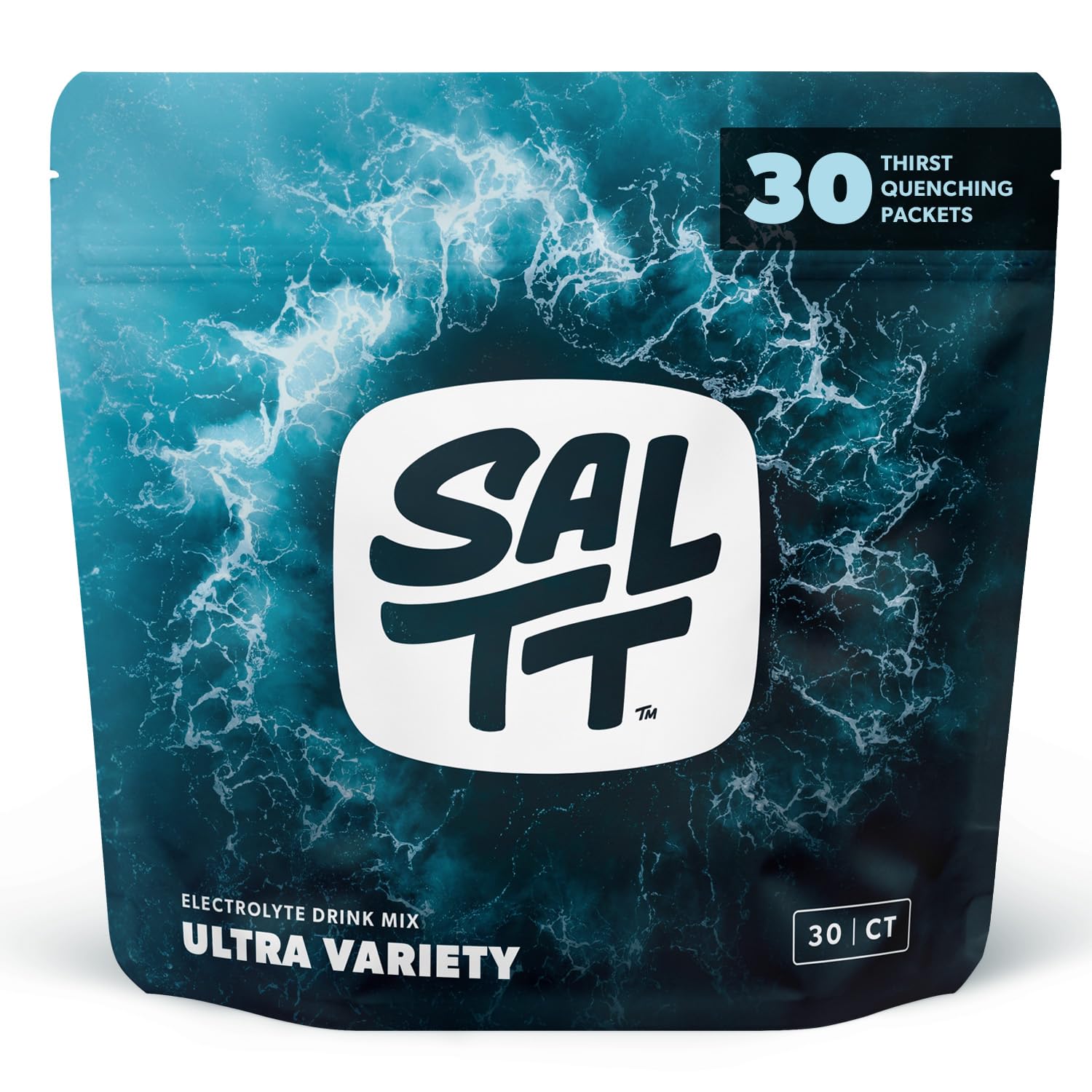 SALTT Electrolytes Powder Packets, Ultra Variety Pack (30 Packets) – Magnesium, Potassium, Sodium, Trace Minerals – Vegan, Sugar Free, Gluten Free – Travel Essentials – Made in USA