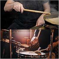 Vista 6 de PATIKIL Baquetas de madera de arce antideslizante 5A amarillo 1 par para percusión de instrumentos musicales