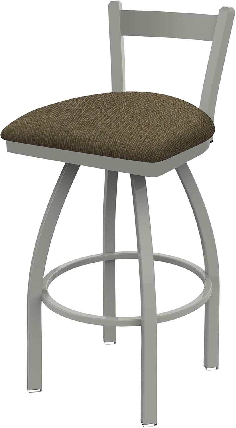 HBS 821 Catalina 25" Low Back Swivel Counter Stool with Anodized Nickel Finish and Canter Folkstone Grey Seat