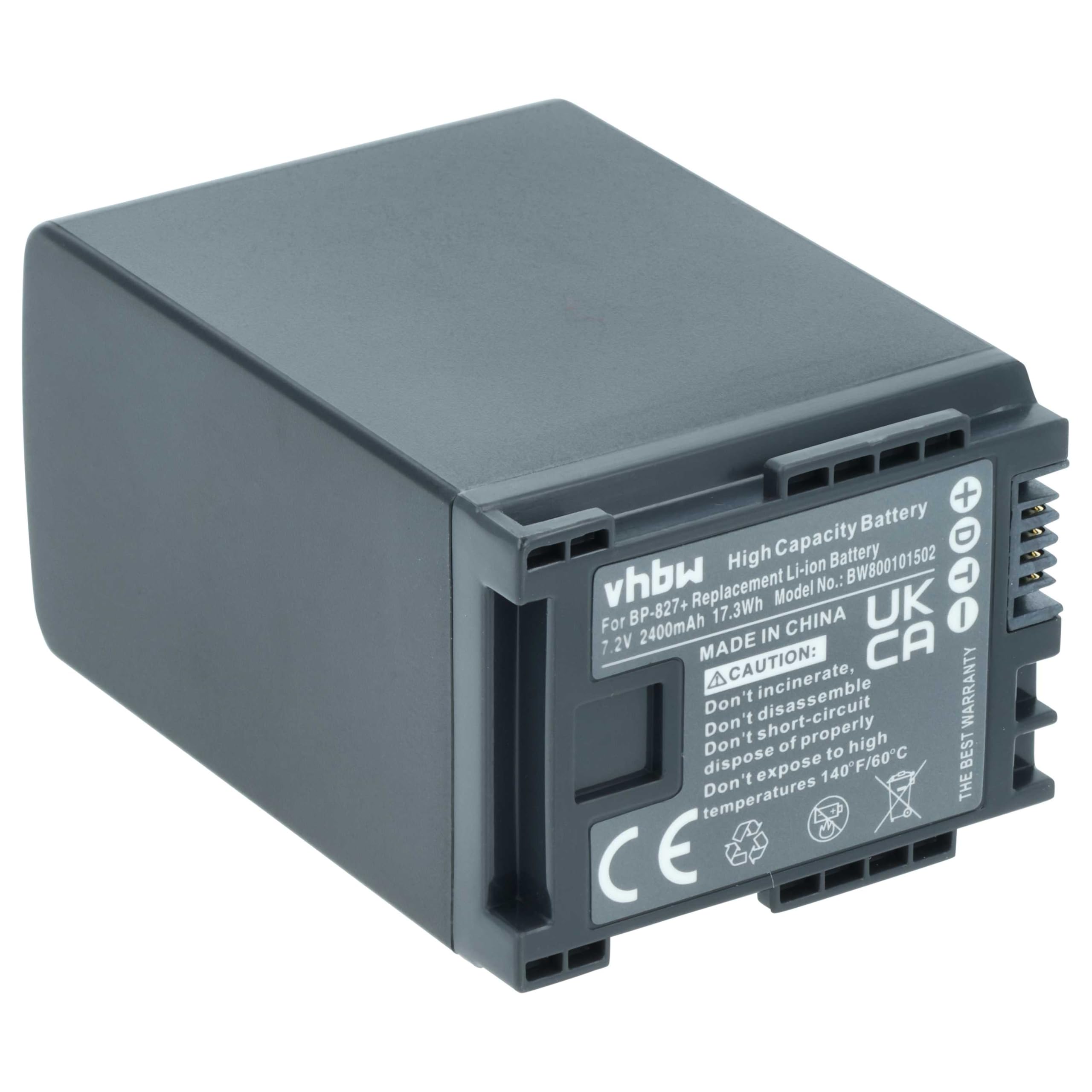 vhbw batteria compatibile con Canon serie HG HG20, HG21 videocamera camcorder (2400mAh, 7,2V, Li-Ion) con infochip