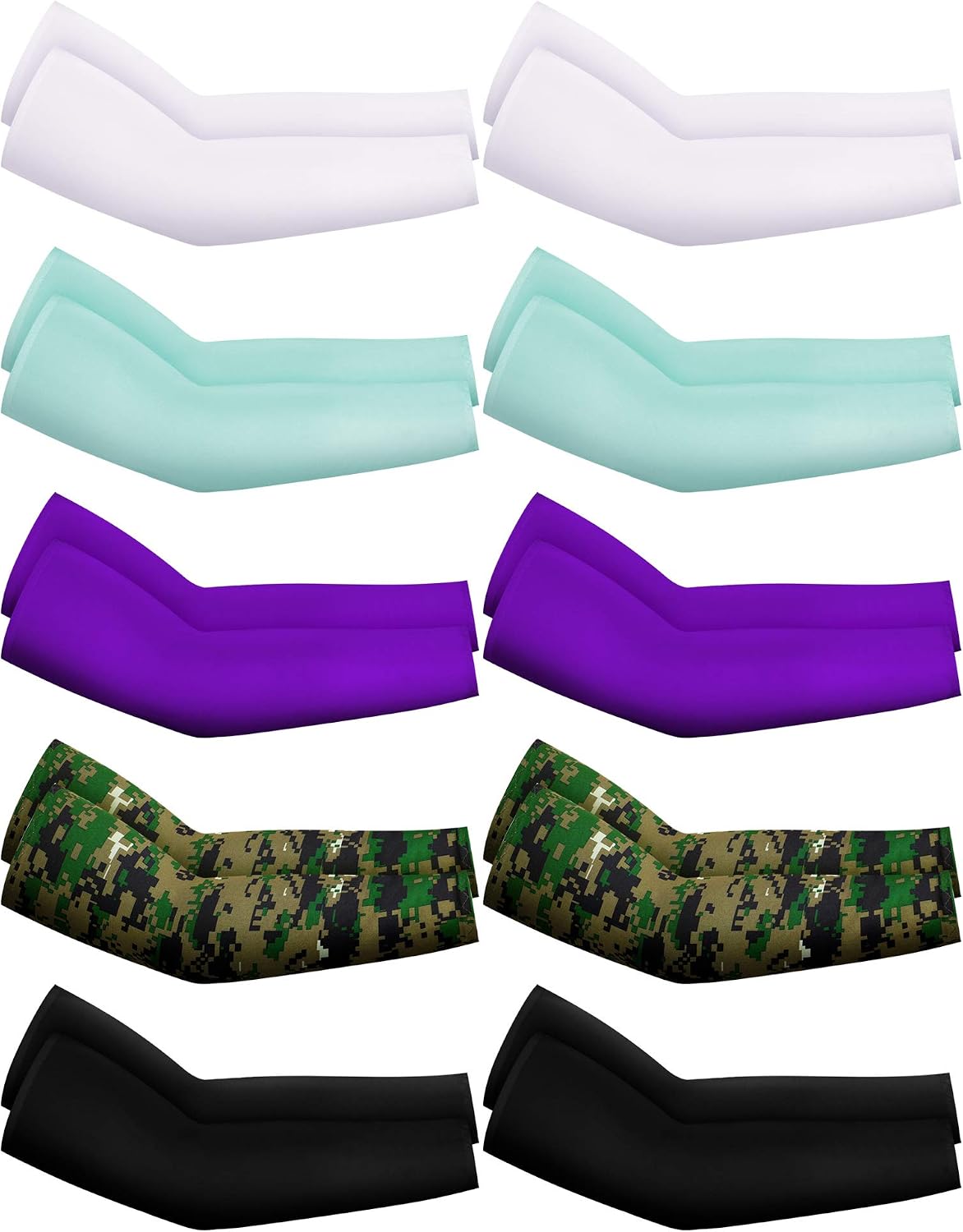 SATINIOR 10 Pairs Sun UV Protection Sleeves to Cover Arms Cooling Arm Sleeves for Men Women