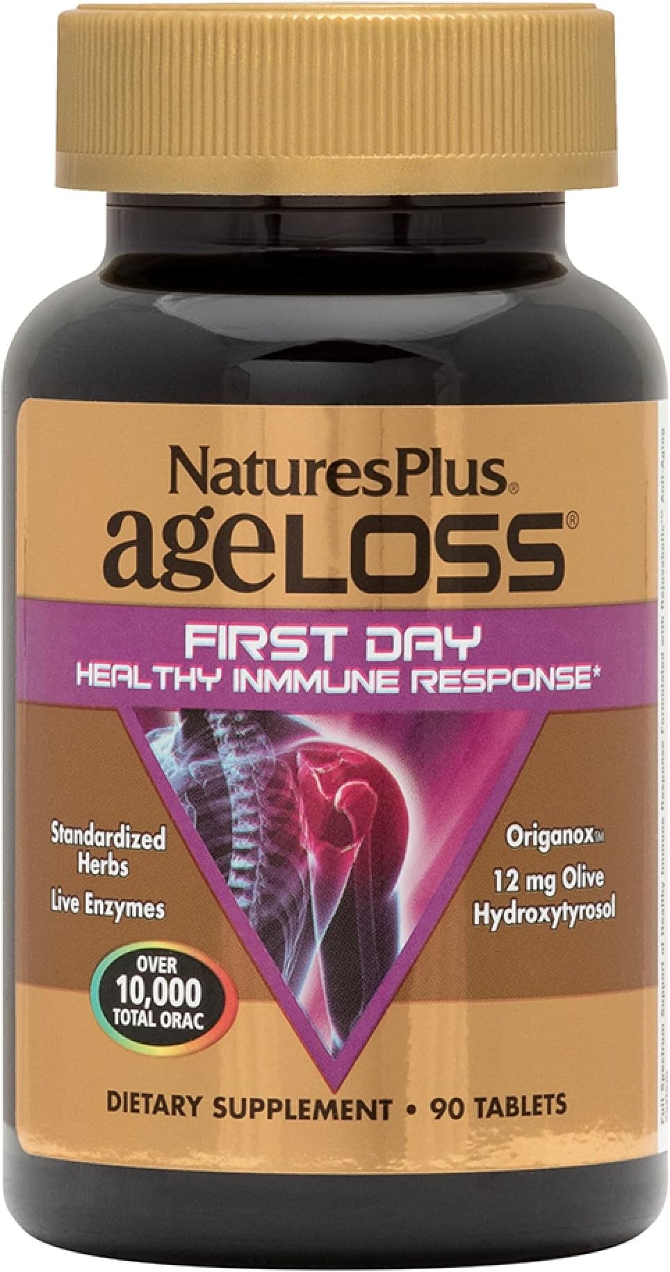 AgeLoss First Day Healthy Immune Response - 90 Tablets - Vegetarian, Gluten Free - 30 Servings