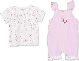 سالوبيت للبنات البيبي بلون كريمي ووردي مع بلوزة بطباعة حيوانات بقصة مستقيمة من لوفلي لاند