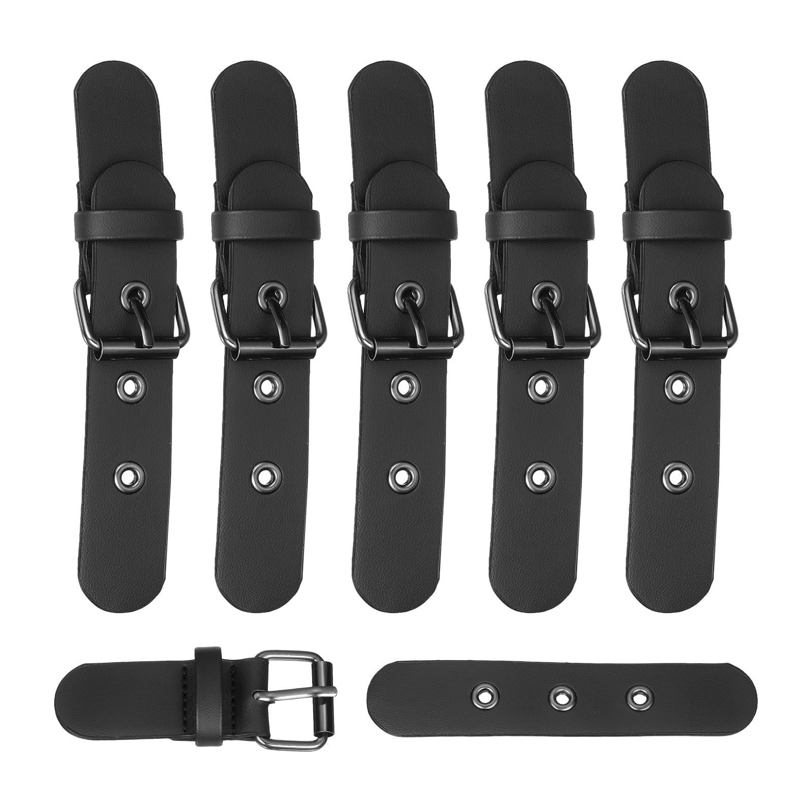 sourcing map 6Pcs Leather Snap Buckle Lock, 11-14cm Long Sew on Toggle Closure Buckle Alloy Leather Clasp Fasteners Replacement Snap Toggle for Cloak DIY Craft Sewing, Black/Gunmetal
