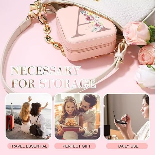 Miniatura 4 de Parima Regalos para amigas, hermana, organizador de joyas rosa con espejo, regalos para mujeres, amigas, regalos de cumpleaños, caja de joyería