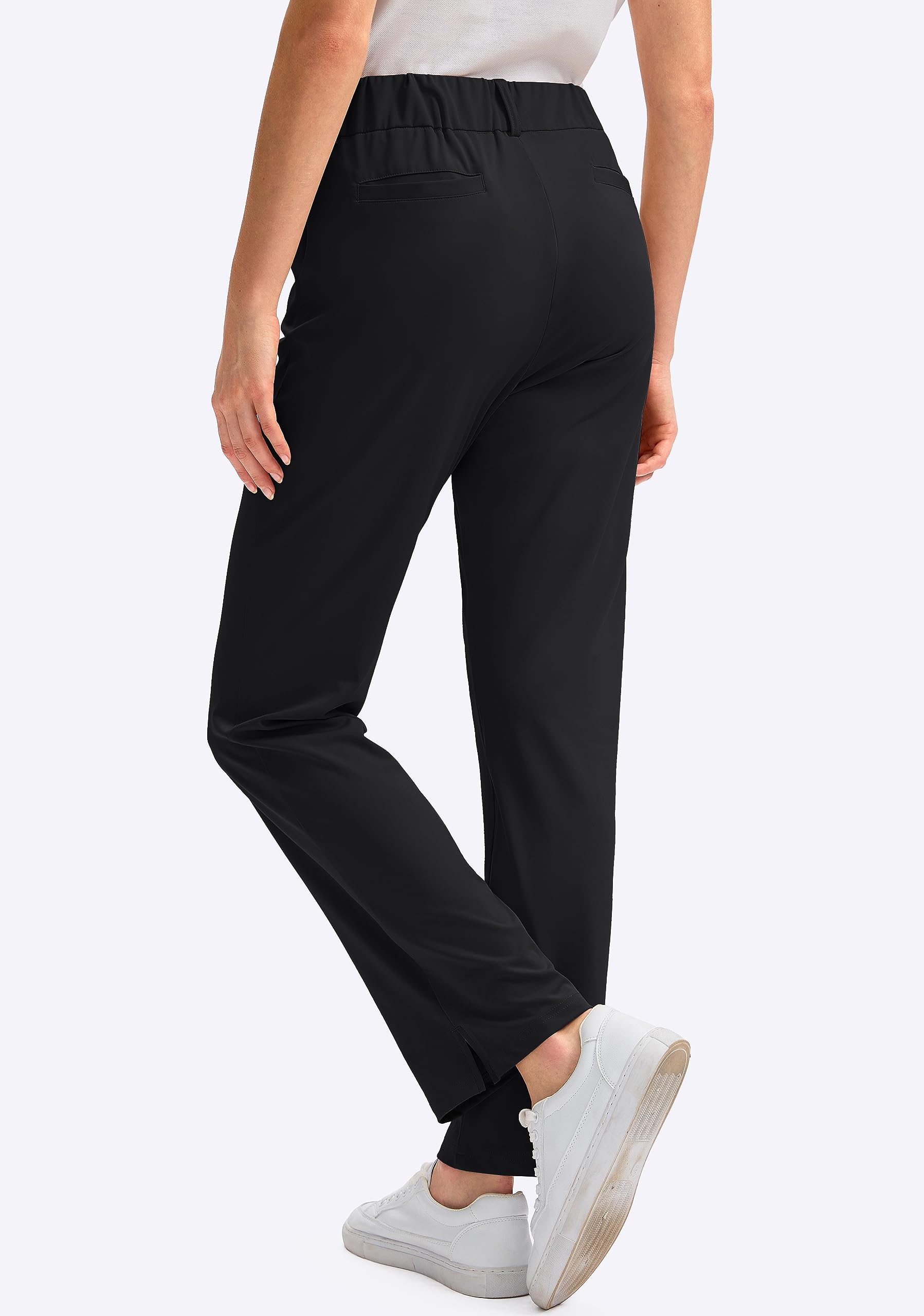 SANTINY Damen-Golfhose mit 5 Taschen, hohe Taille, schnell trocknend, Stretchhose für Damen, Reisen, Arbeit, Freizeit