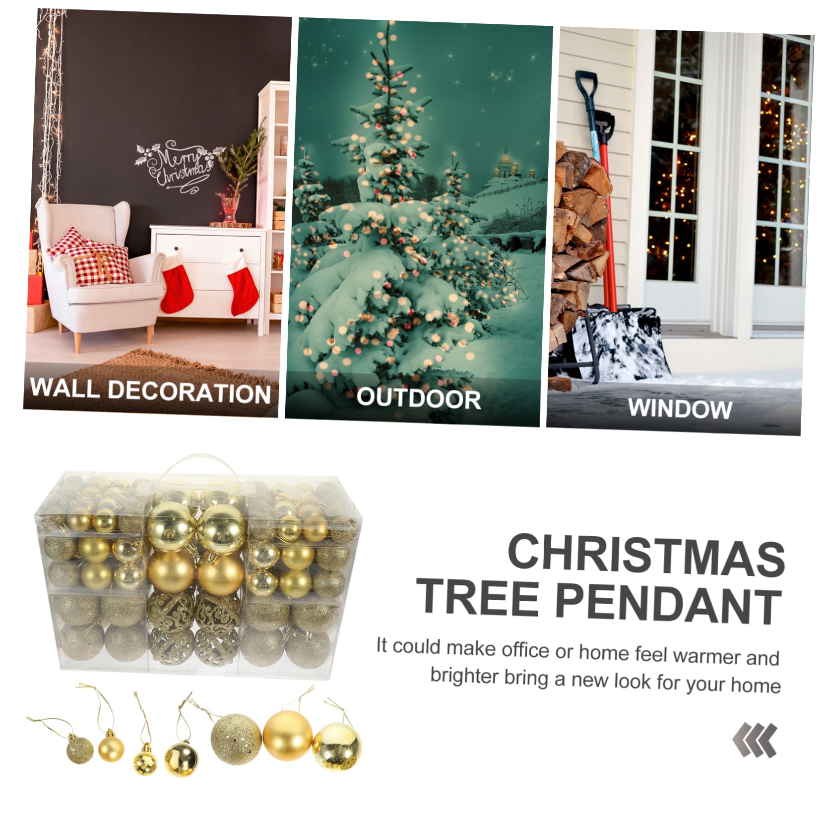 IMIKEYA 100pièces Boîte de Décorations de Noël Suspendues pour Sapin de Noël Pendentifs Décoratifs pour Arbre
