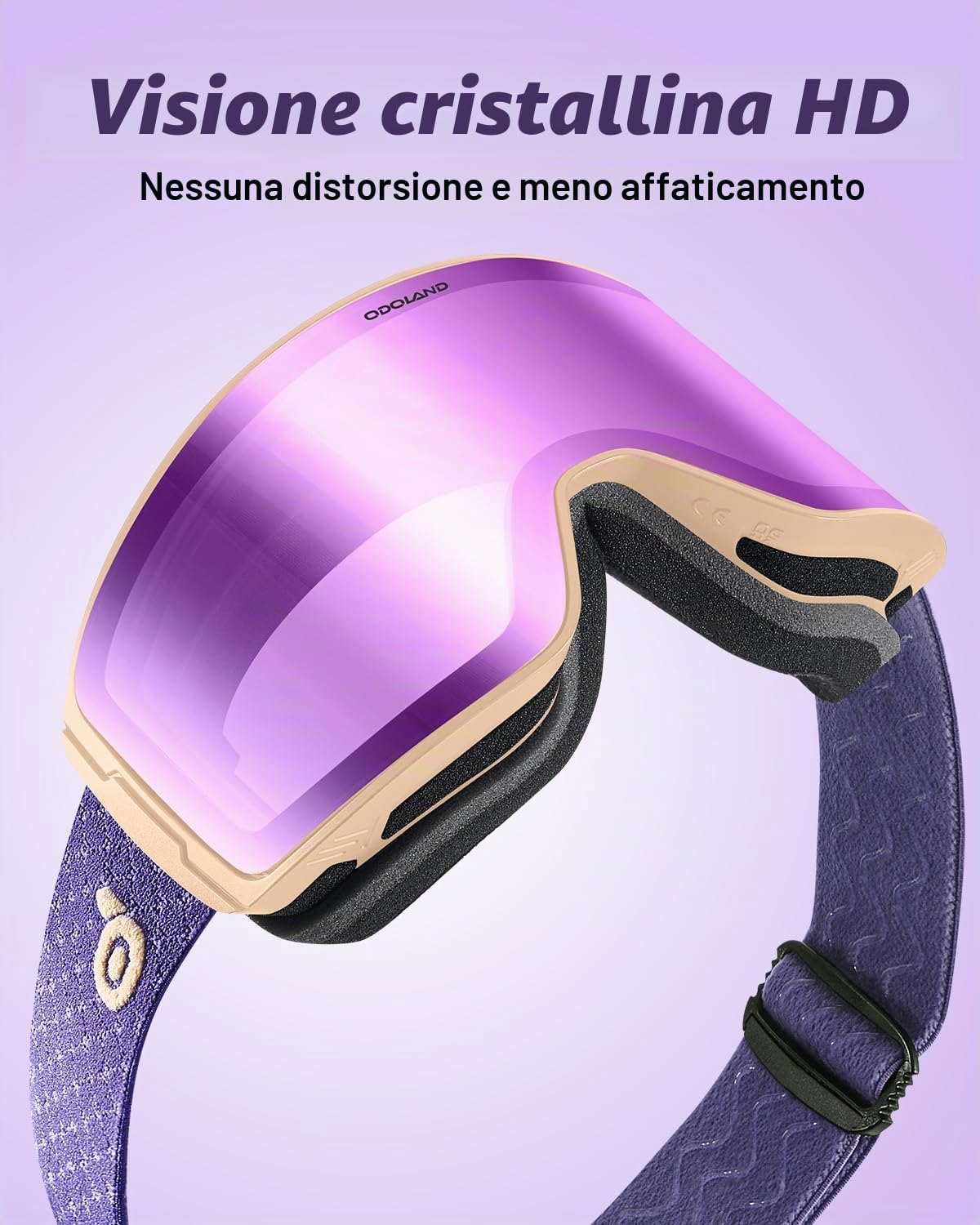 Odoland Occhiali da Sci Fotocromatici Maschera da Snowboard Cilindrici Antiappannamento Protezione UV400 Occhiali da Sci e Snowboard per Adulti Ragazzi Uomo Donna
