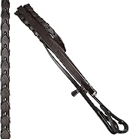 Vista 3 de Exion Hunter - Brida inglesa con riegas con cordones, brida inglesa cosida de lujo Brida de cuero de primera calidad con herrajes de acero