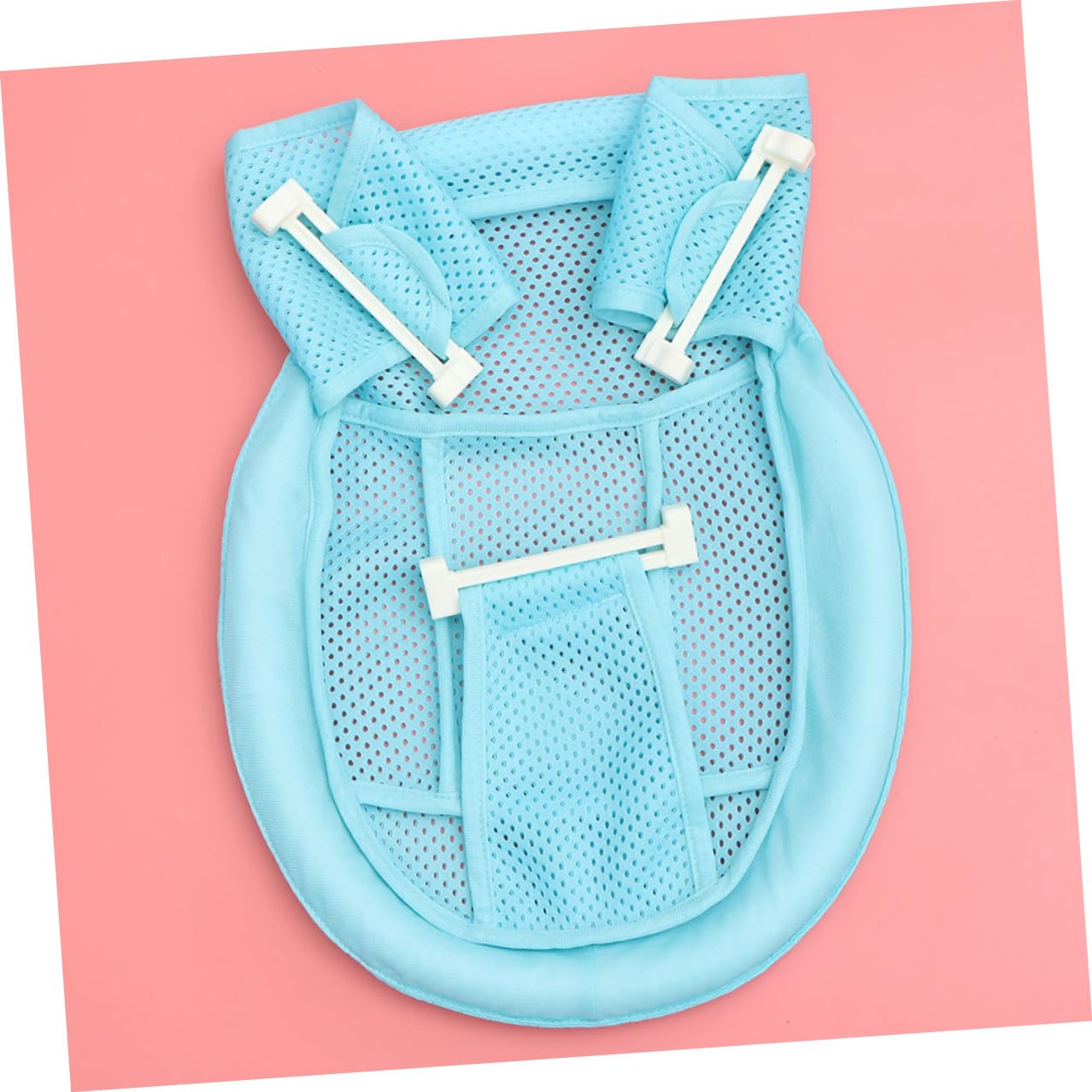 Yardwe 2pcs Bath Seat and Non-Slip Mesh Mat for Newborns Tub Support Cushion Blue Shower Seat for Bathing Safety