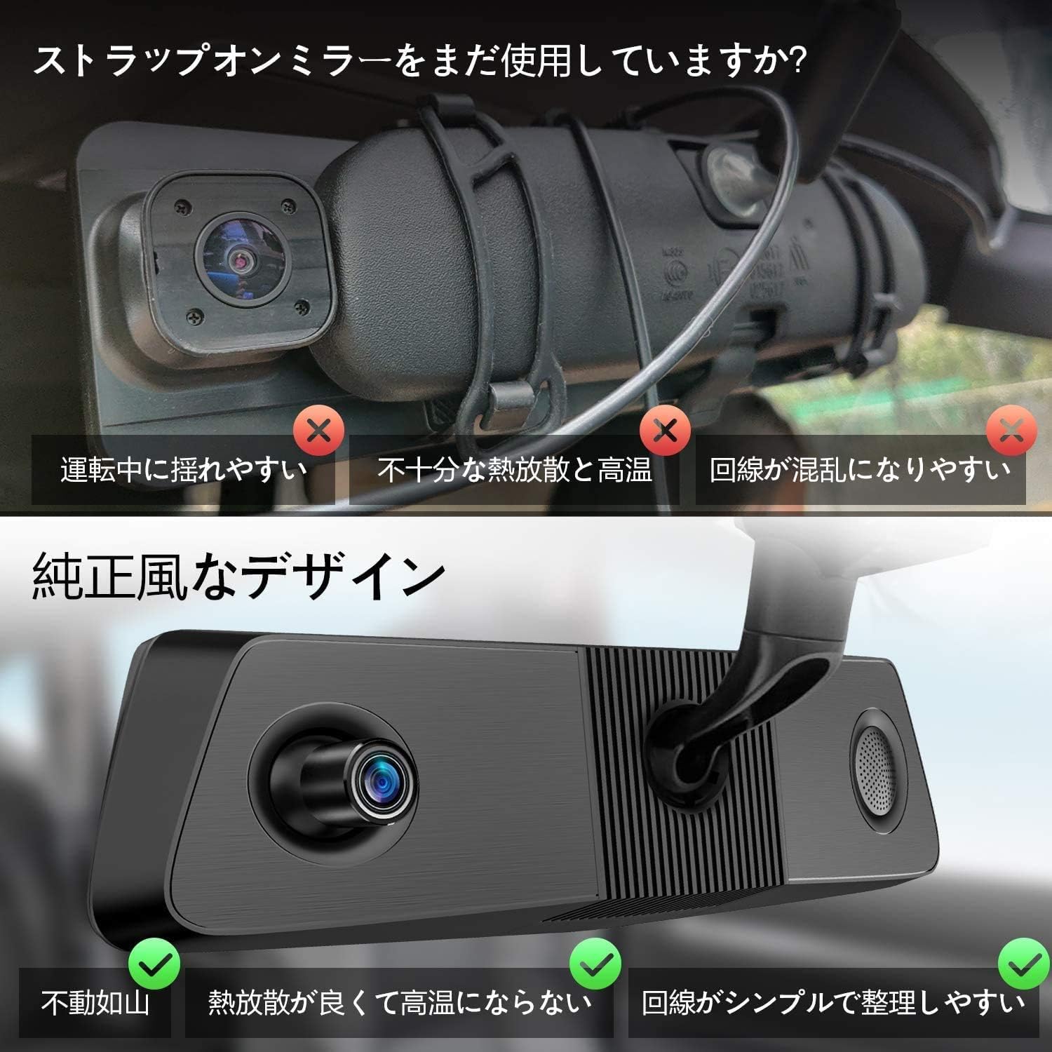 Amazon.co.jp: JADO ドライブレコーダー ミラー型 純正交換タイプ V880
