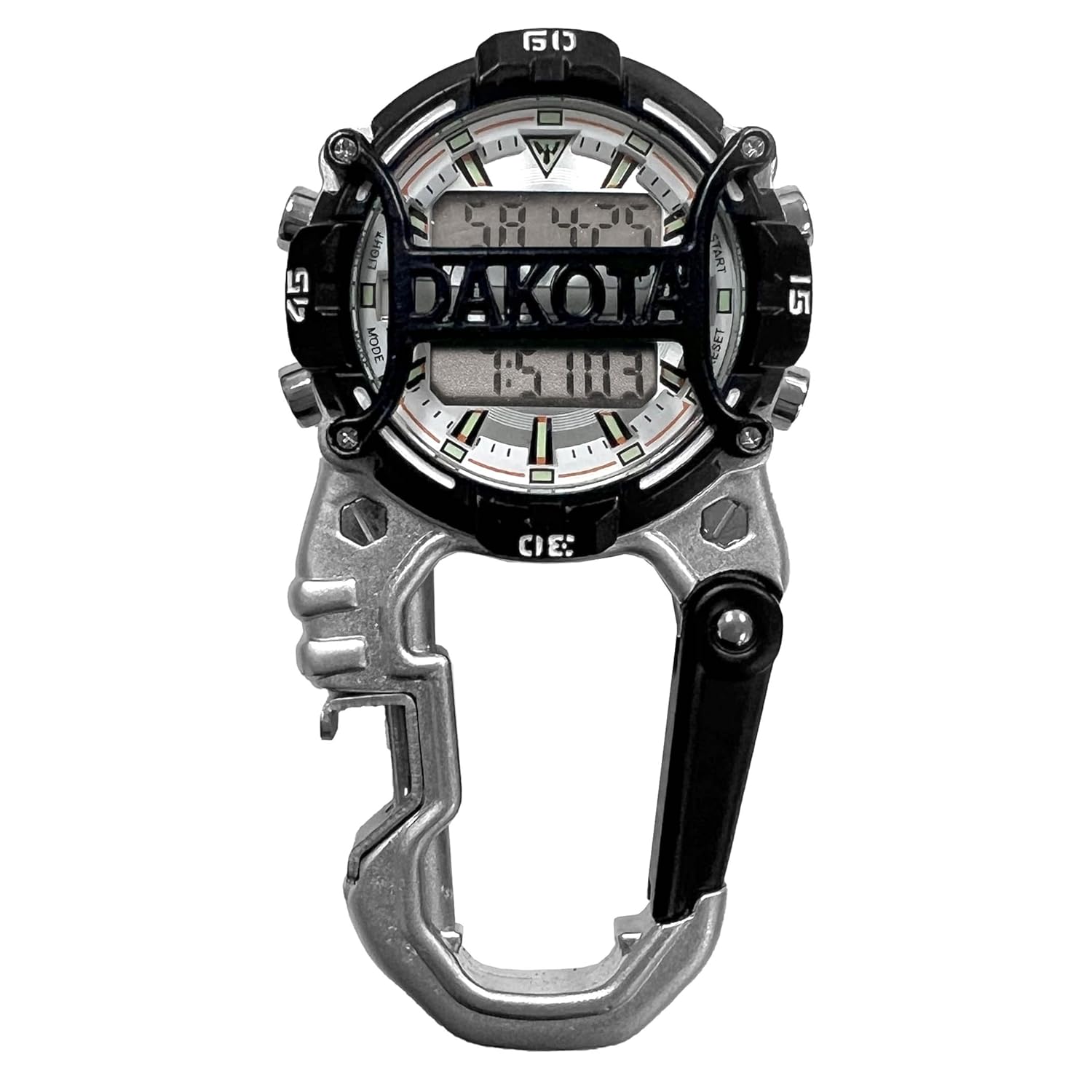 Dakota Digital Cage Clip Bottle Opener, Clip Watch, Travel Alarm Watch with Watch Dial Protection, Alarm, Stopwatch, Outdoor Gifts for Men and Women, Use for, Fishing Hunting, and More, Tactical Watch