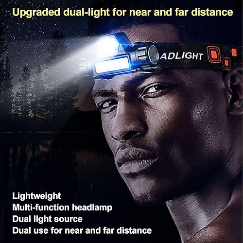 Miniatura 8 de Linterna frontal recargable  Lámpara LED súper brillante, linterna de cabeza con base magnética  Largo alcance y modos de reflector, ajustable en 90