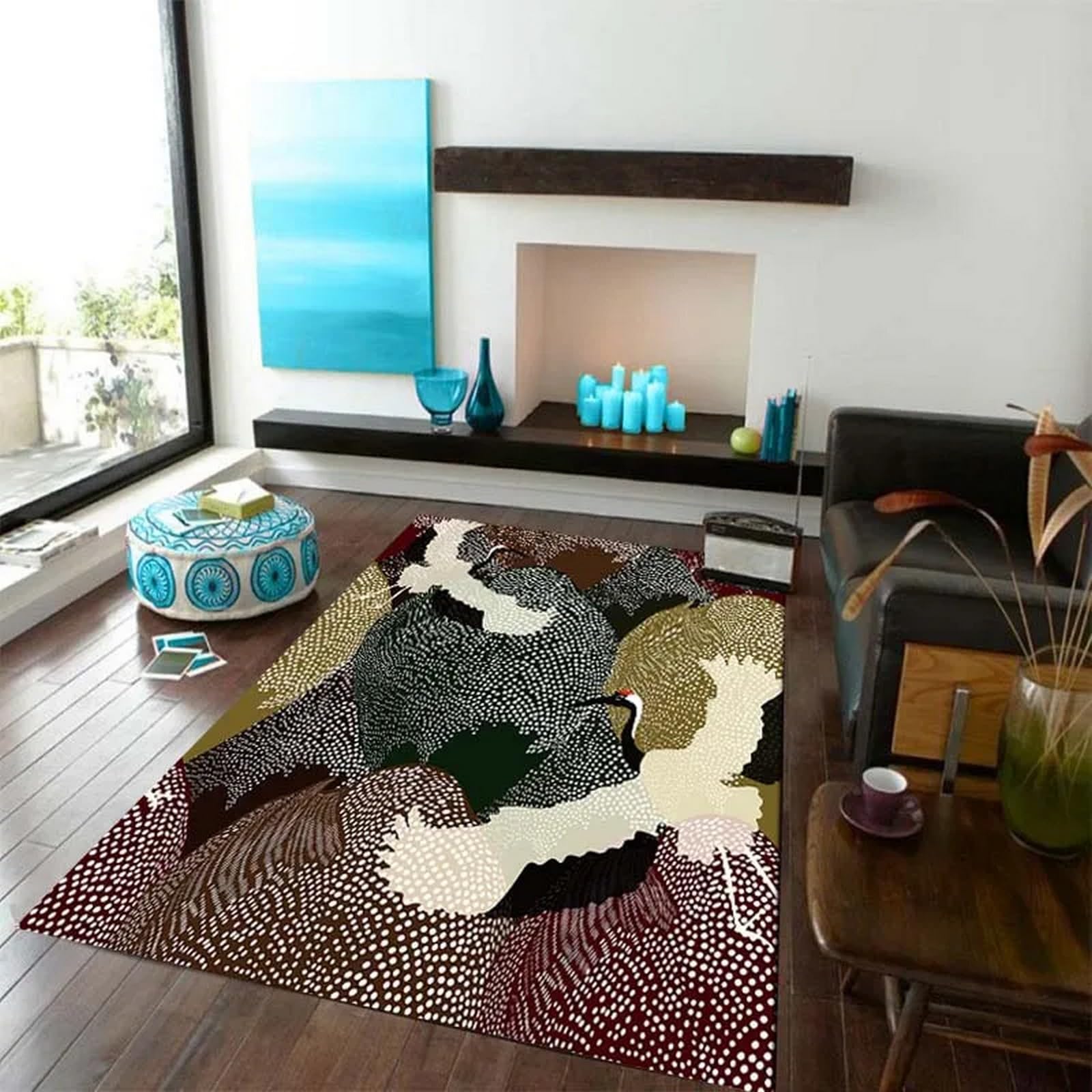 Tapis intérieur extérieur lavable tapis salon doux antidérapant